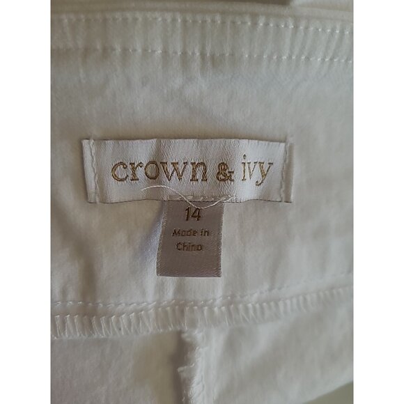 Crown & Ivy Women's Pants Size 14 Stretch Ankle Center Seam - Picture 5 of 12